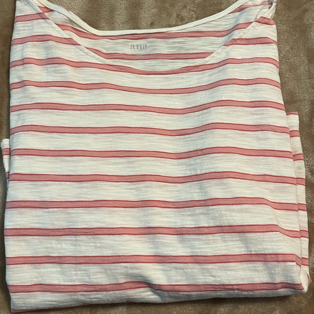 a.n.a Striped Top in Pink,  Blue striped top - St John’s Bay. Both size XXL - Picture 4 of 6